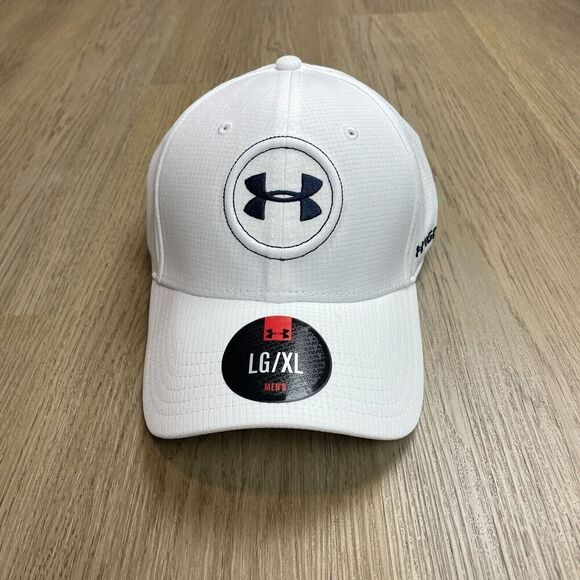 Under Armour Hat Cap White Golf Fitted Heatgear Breathable Extra Large - Picture 1 of 8